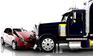 Heads-on collision between a truck and a car