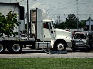 This big rig T-boned the other vehicle.